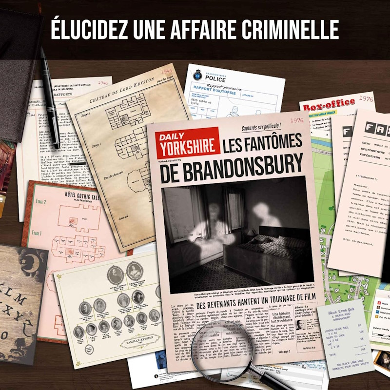 Dossiers Criminels - Les Fantômes de Brandonsbury : Découvrez Les Secrets Obscurs d'un Hôtel Maudit - Jeu de Societe Escape Game - Jeu d’Enquête Immersif et Collaboratif - 1-6 Joueurs